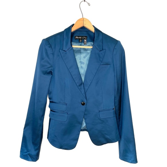 Elizabeth and JamesBlue Single Button Blazer